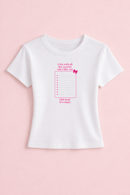 An (empty) list of reasons why I like you